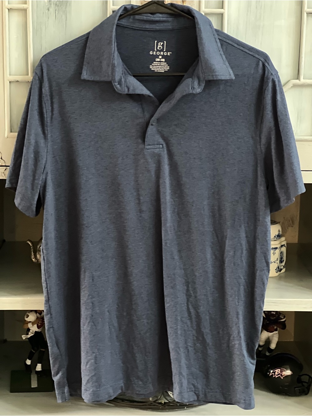 George Men’s Polo Shirt in Heather Navy Blue